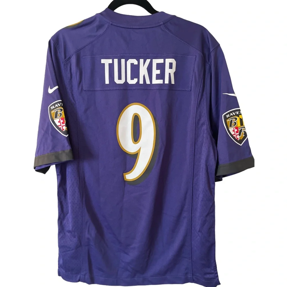Nike NFL Baltimore Ravens NWT Menâs Small Justin Tucker Purple & Black Jersey. - Picture 2 of 8